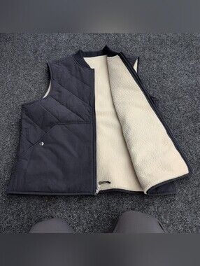 North Face Vest Womens Extra Large Blue Cuchillo Reversible Quilted Sherpa TNF